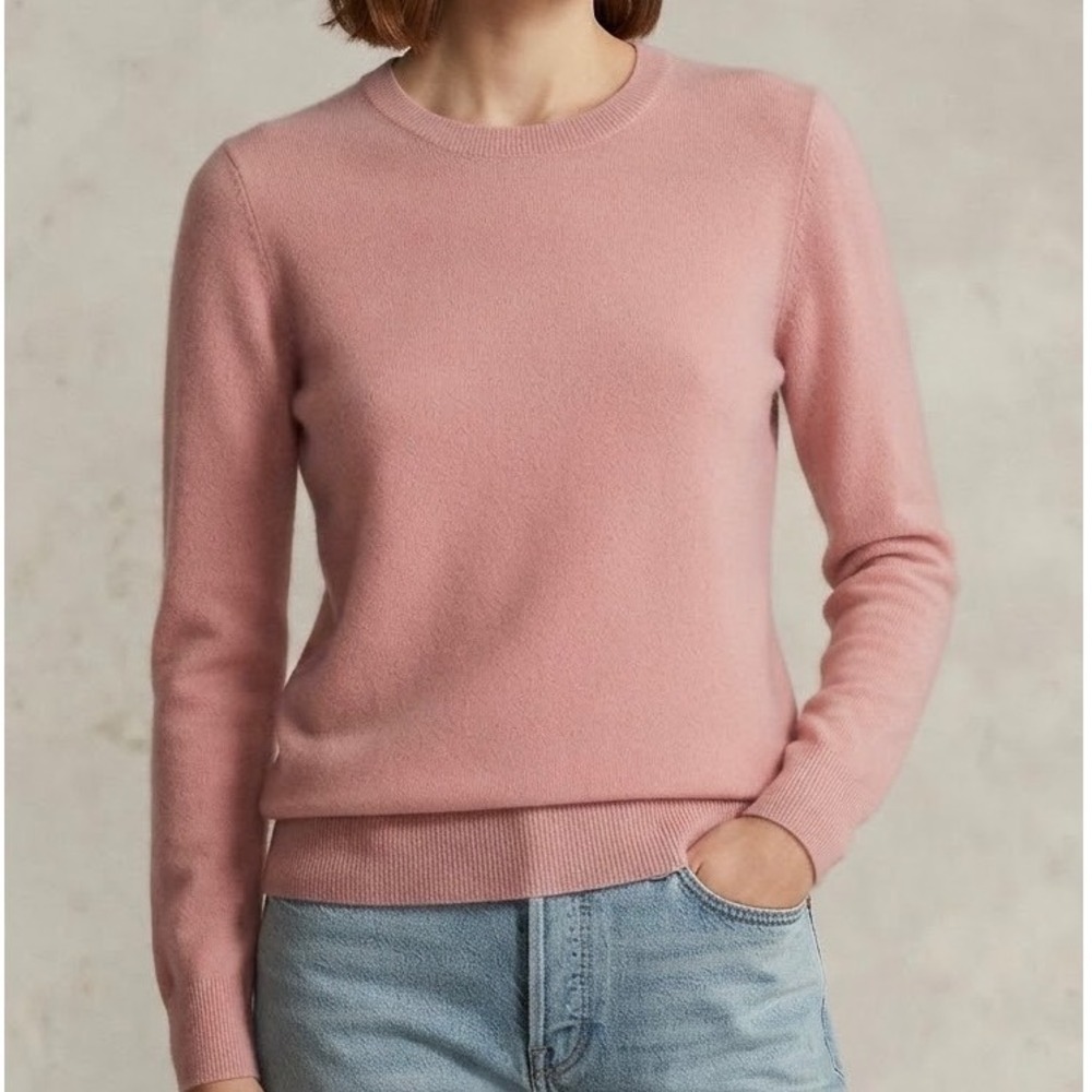Antonio Melani Women Pink 100% Cashmere Crewneck Long Sleeve Sweater Size M